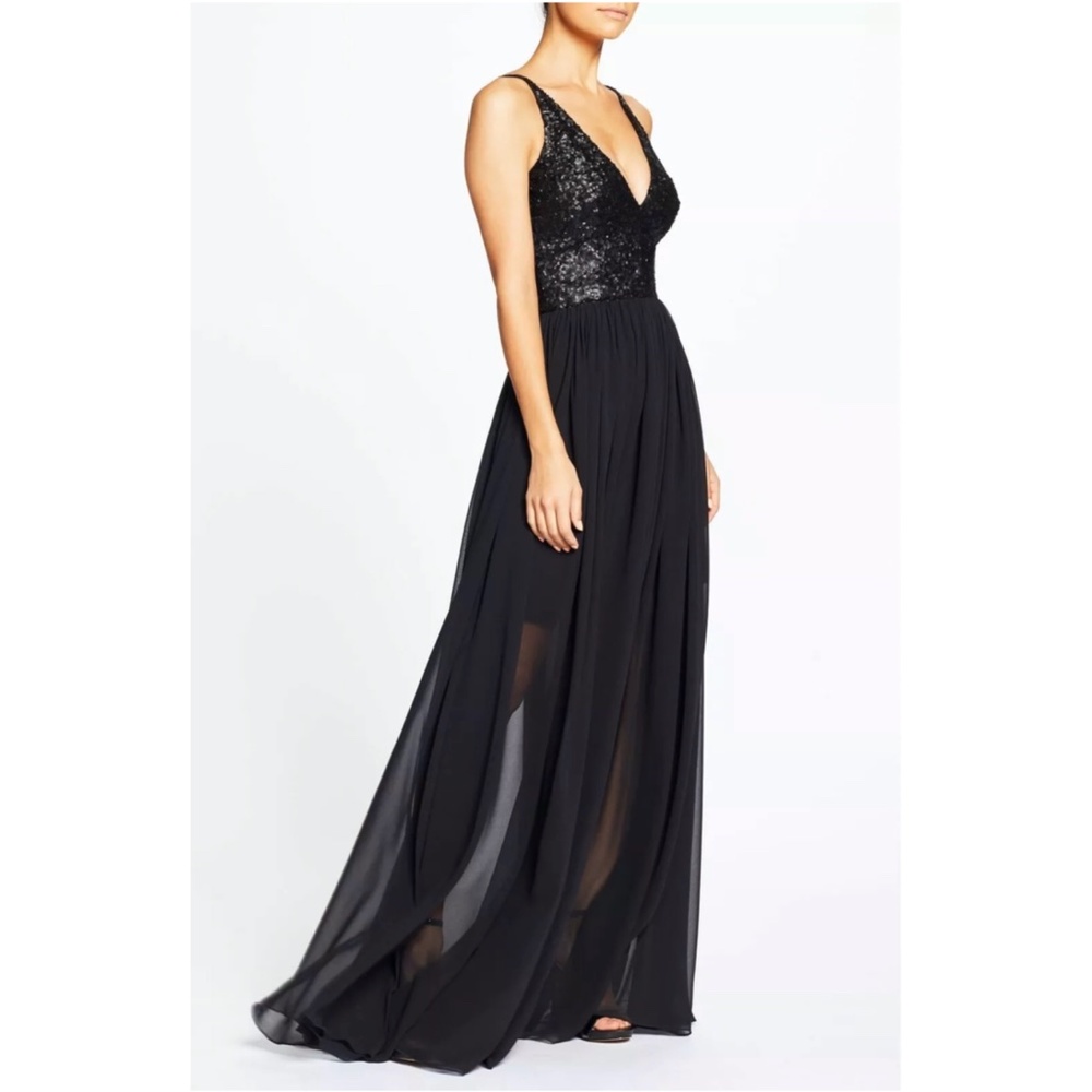 Dress The Population Lori Plunging Chiffon Gown